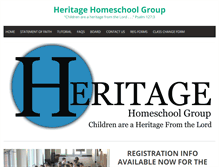Tablet Screenshot of heritagehomeschoolgroup.com
